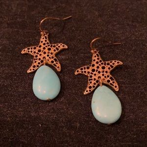 Starfish/Turquoise Earrings